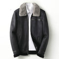 Genuine Leather Clothes Shearling Jacket Mens Mink Collar