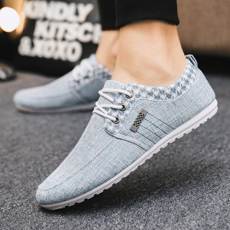 Spring Summer Men Casual Shoes Canvas Breathable Low Top Youth Shoes