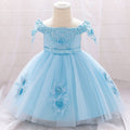 One Shoulder Baby Girl Dress For 0-24M 1 Year Baby Girls Birthday Dresses For Infant Lace Baptism Party Princess