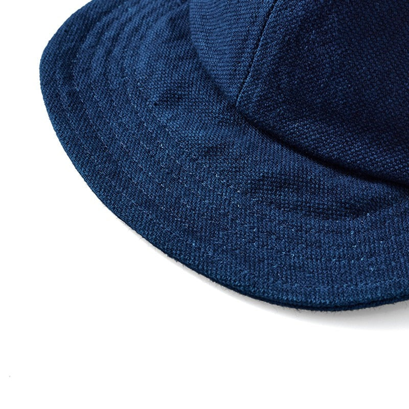 Retro Plant Indigo Hats Men Blue Dyeing Adjustable Sun Hat Women Teens Vintage Casual Unisex