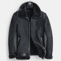 High Quality Real Sheepskin Fur Men Coat Genuine Full Pelt Sheep Shearling Male Winter Leather Bomber Jacket