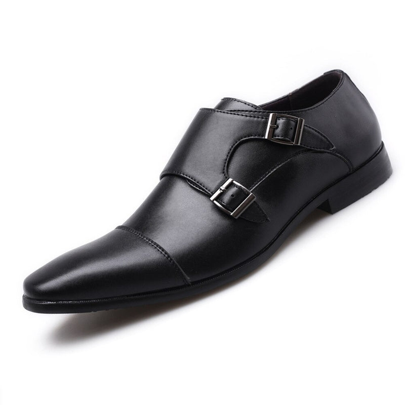 Spring Autumn Business Leather Shoes Men Buckle Formal Shoes