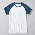 T-Shirt For Men Raglan Sleeves Cotton O-Neck Match Casual Trendy Youth Tops Simple Slim Summer Tees