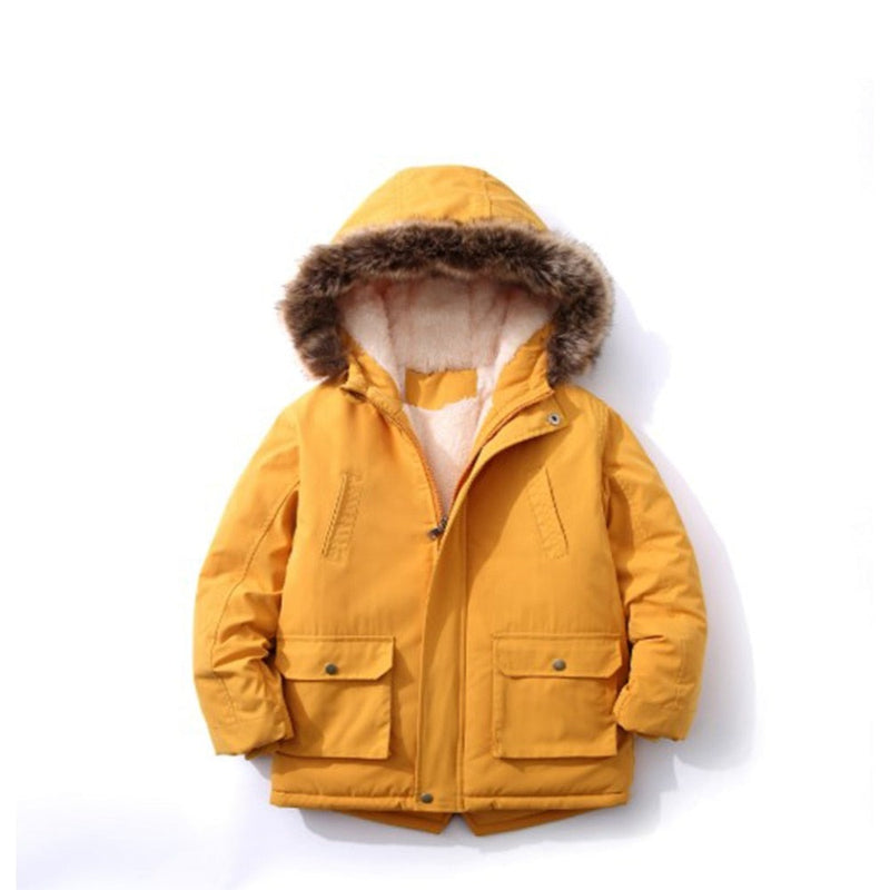 Hooded Coats Autumn Winter Brief Children Outerwear Thick Warm Faux Fur Jackets