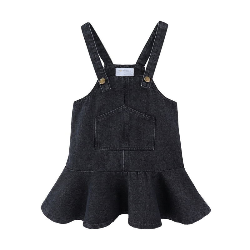 Plain Pinafore Mini Dress Toddler Girl Spring Clothes