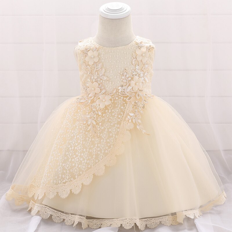 Christmas Celebration Christening First Birthday Dress Baby Girl Party Flower Dresses Child Princess Dress