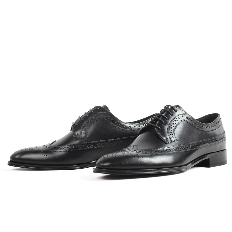 Handmade Blake Shoes Men Black Full Brogue Shoe Wedding Office Formal Footwear