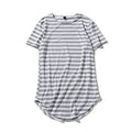 Summer Arc hem extended T Shirt Men Striped T-shirt Oversized Streetwear Men Skate Tee Shirts Swag Clothes