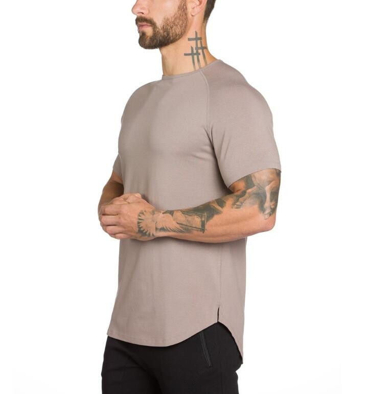 Summer men gyms T shirt Slim fit Bodybuilding and Fitness Male Short sleeve cotton clothing Tee Tops