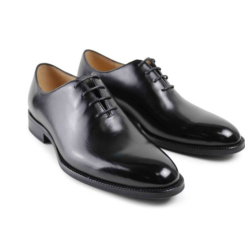 Classic Black Male Genuine leather shoe Formal work Business Office Original Designer dress shoe Mens Oxford Shoes