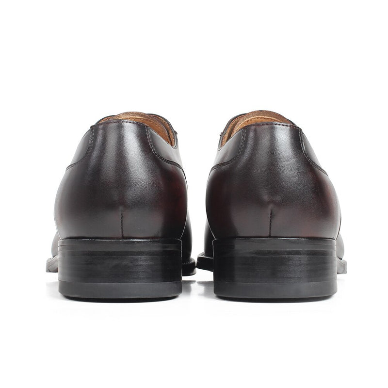 Mans Oxford Shoes Genuine Leather Patina Brown Men Footwear Wedding Office Formal Dress Shoes Male