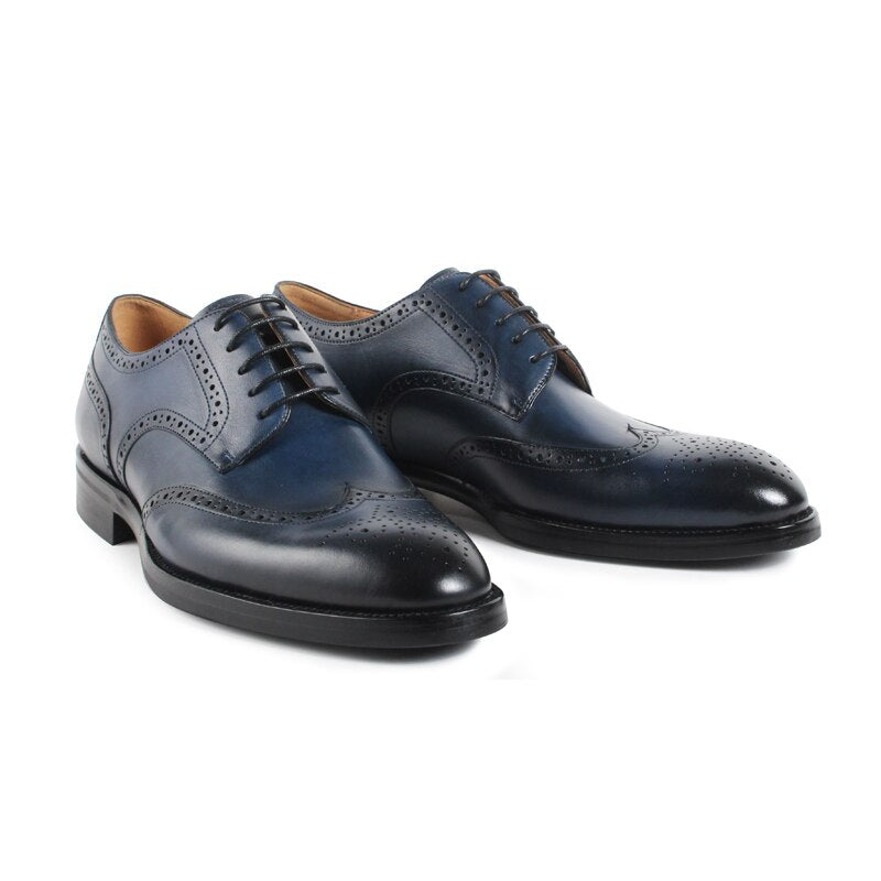 Men Shoes Handmade Pattern Design Luxury Leather Classic Full Brogue Business Wedding Dress Man