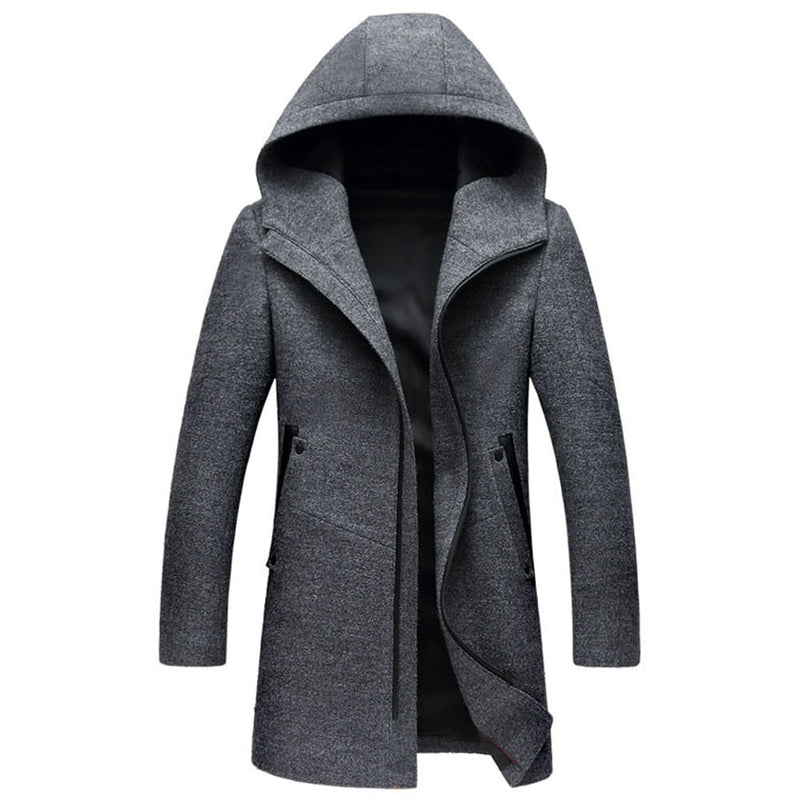 Winter Wool Coat Men Wool Jacket Men High Quality Hooded Mens