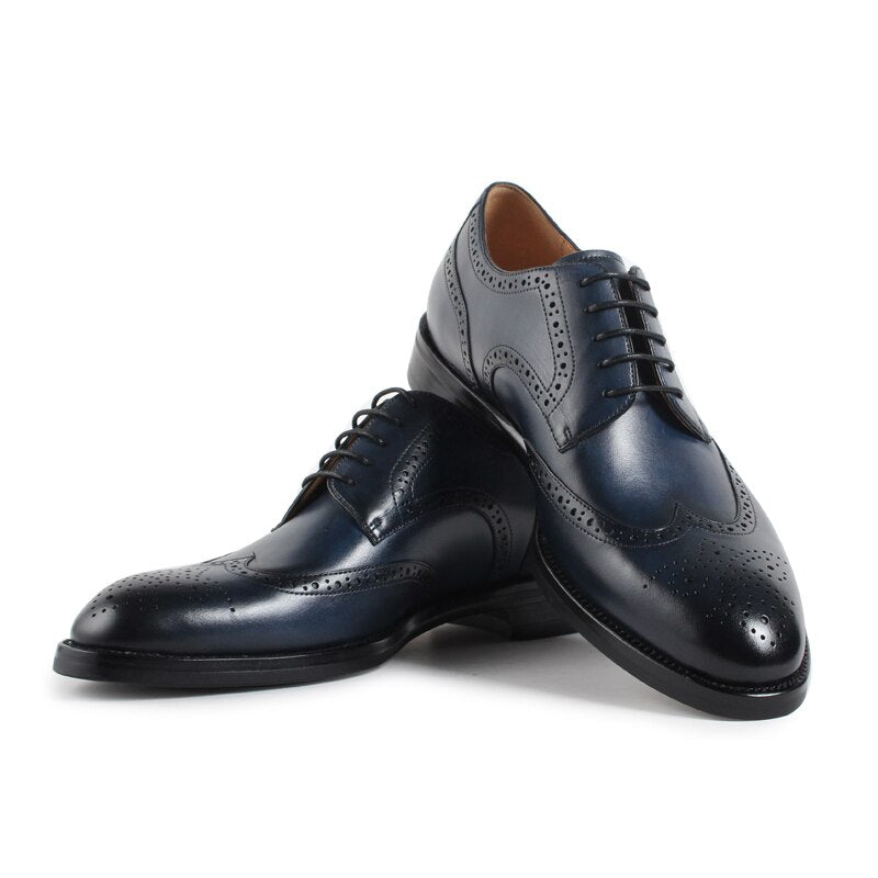 Men Shoes Handmade Pattern Design Luxury Leather Classic Full Brogue Business Wedding Dress Man