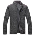 Men Sweaters With Zippers Thick Fleece Warm Black Casual  Winter Men Cardigan Wool