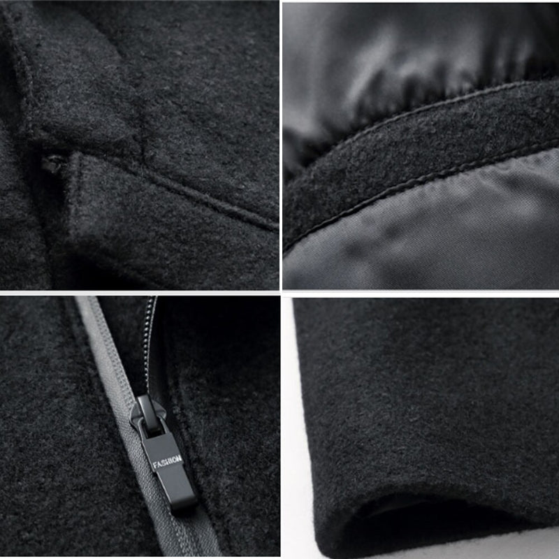 Winter Wool Coat Men Wool Jacket Men High Quality Hooded Mens