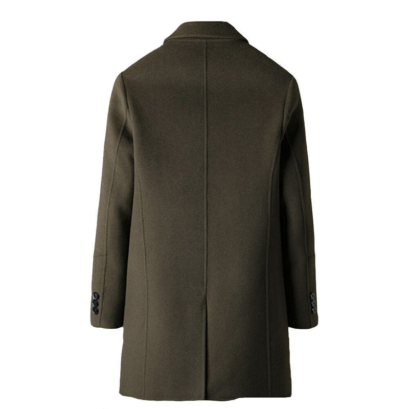 Men Wool Coat Double-sided Cashmere Coat Winter Casual Solid Wool Long Coats