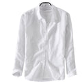 men shirts long sleeve solid slim overcoats cotton linen shirts for men soft single button mens casual clothing