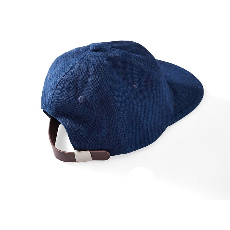 Retro Plant Indigo Hats Men Blue Dyeing Adjustable Sun Hat Women Teens Vintage Casual Unisex