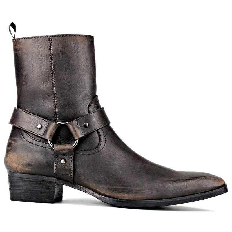 Mens Boots Genuine Leather shoes Ankle Zipper-up Motorcycle Boots Chelsea Boots classic Calfskin Shoes high heel boots