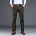Men Suit Pants Straight Stretch Solid Silk Long Dress Baggy Comfortable Meeting Office Black Blue Trousers