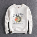 Men Thicken Fleece Sweatshirts Warm Pattern Ethnic Style Personality High Street Casual Pullover Male