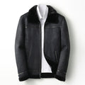 Genuine Leather Clothes Shearling Jacket Mens Mink Collar