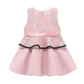 Faux Wool Lace Trim Girl Sleeveless Dress Elegant Kids Clothes Girls Princess Dresses Autumn Winter