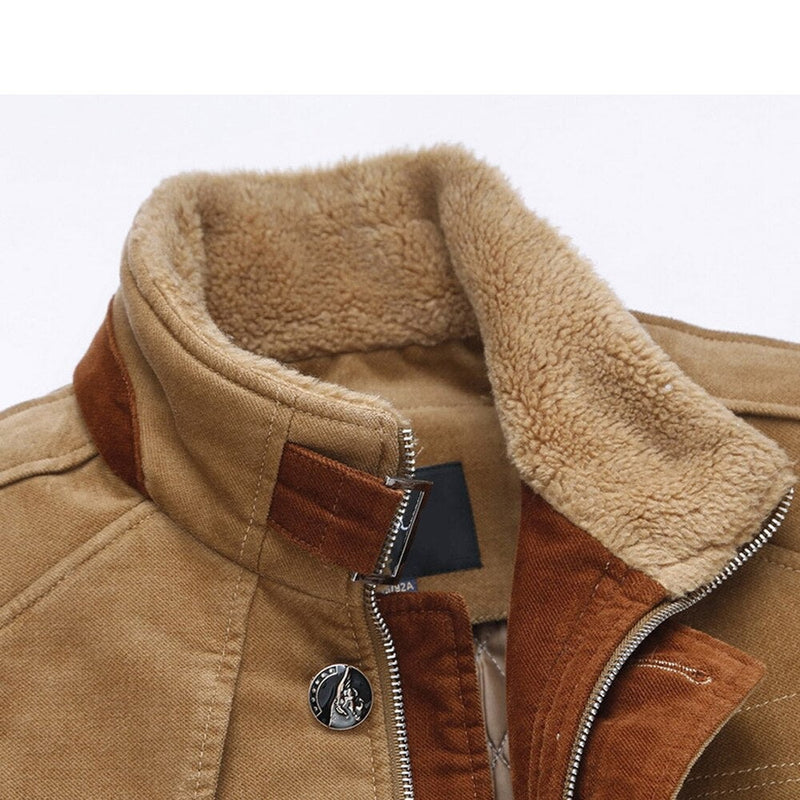 Men Jackets Winter Men Stand Collar Warm Overcoats Male Leisure Long Sleeve Zipper Cotton-padded