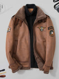 Men Leather Coat Faux Sheepskin Men Short Jacket leather Winter Jackets Mens