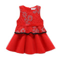 Faux Wool Lace Trim Girl Sleeveless Dress Elegant Kids Clothes Girls Princess Dresses Autumn Winter