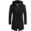 Men Long detachable Hood woolen coat men coat jacket men wool Jacket