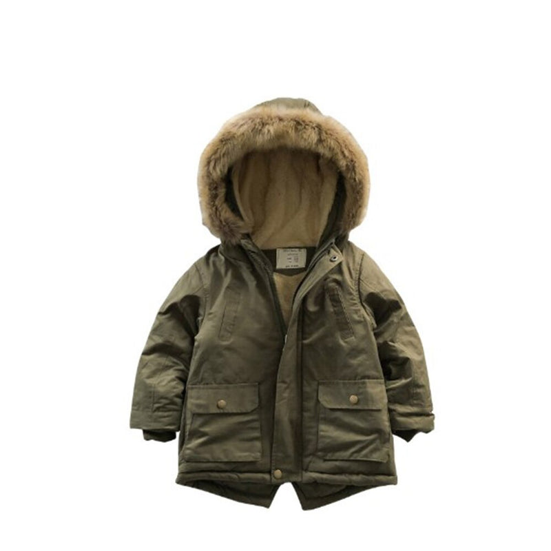 Hooded Coats Autumn Winter Brief Children Outerwear Thick Warm Faux Fur Jackets