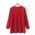 Women Clothing Sweaters Autumn Winter New Jumper Slim O-Neck Long Sleeve Split Knitted Pullovers