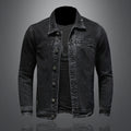 Jeans Jacket Men Denim Coat Autumn Bomber Motorcycle Simplicity Casual Lapel Long Sleeve Slim Black Cowboy Clothing