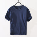 Spring Summer T-Shirt Short Sleeve Loose Simple Solid Sweat Casual Trendy O-Neck Fresh Youth Handsome Tees