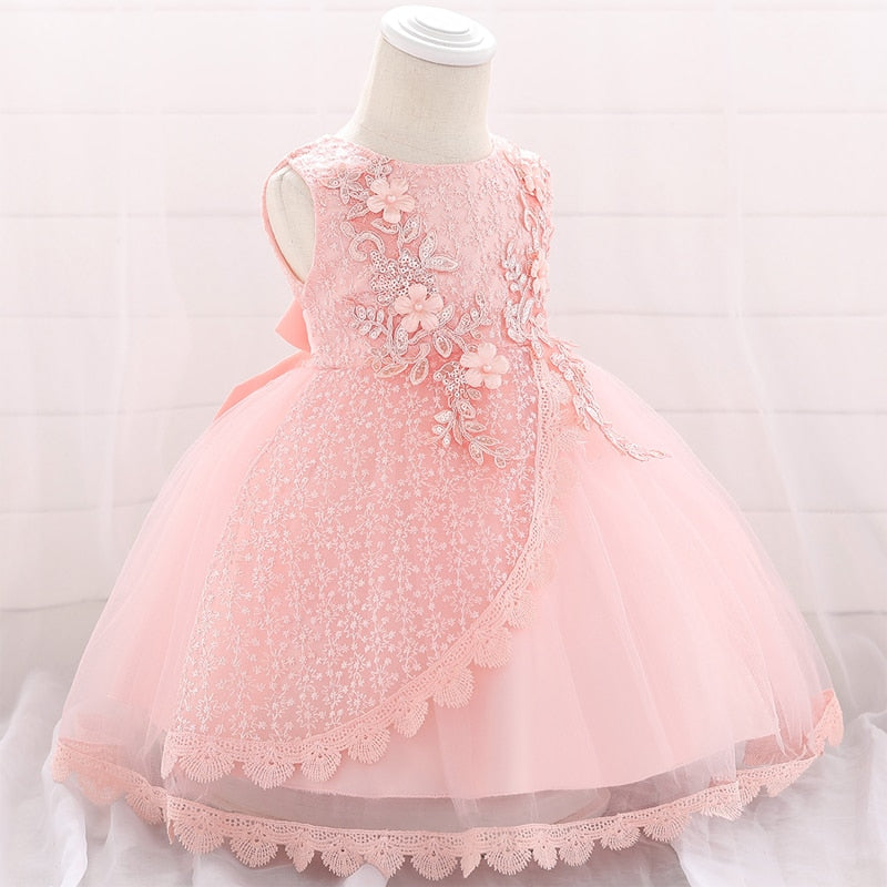 Christmas Celebration Christening First Birthday Dress Baby Girl Party Flower Dresses Child Princess Dress