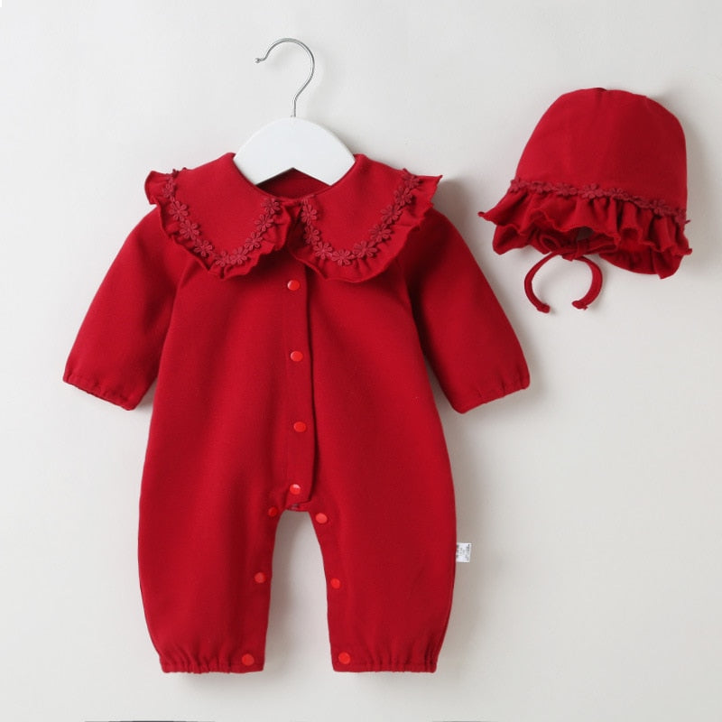 Autumn and Winter Infant Bodysuits Cotton Baby Girl Clothes Kids Romper Children Clothes Newborn One-pieces with Hat