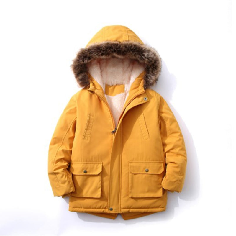 Hooded Coats Autumn Winter Brief Children Outerwear Thick Warm Faux Fur Jackets