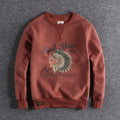 Men Thicken Fleece Sweatshirts Warm Pattern Ethnic Style Personality High Street Casual Pullover Male