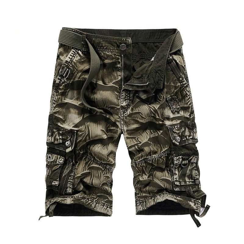 Men Camouflage Shorts Summer Cotton Loose Multi-pocket Thin Casual Special Forces Wear-resistant Training Shorts