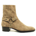 Handmade quality harry men buckle strap suede Boots