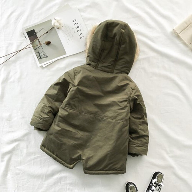 Hooded Coats Autumn Winter Brief Children Outerwear Thick Warm Faux Fur Jackets