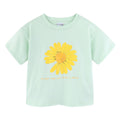 Girls Clothes Daisy Flower Striped Drop Shoulder T-shirts for Girls Clothing Short Sleeve Tops Kids T-Shirt Summer