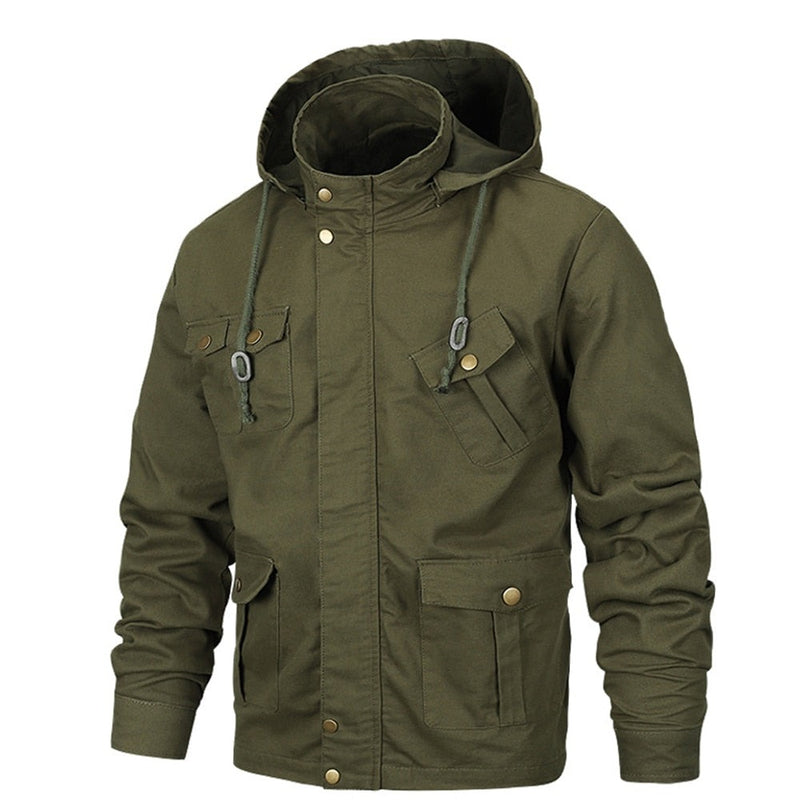 Military Jacket Men Hooded Cotton Pilot Jacket Coat Army Men Bomber Jackets Cargo Flight Jacket Male