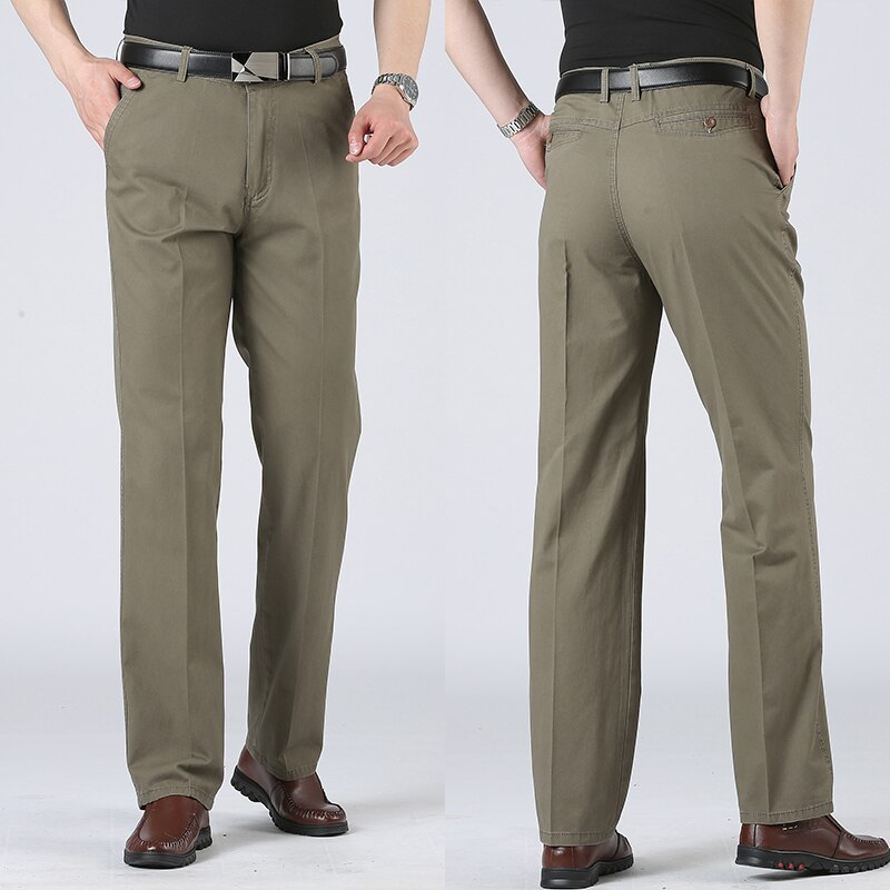 Summer Thin Mens Suit Pants Cotton Stretch Office Business Casual Comfortable Straight Trousers