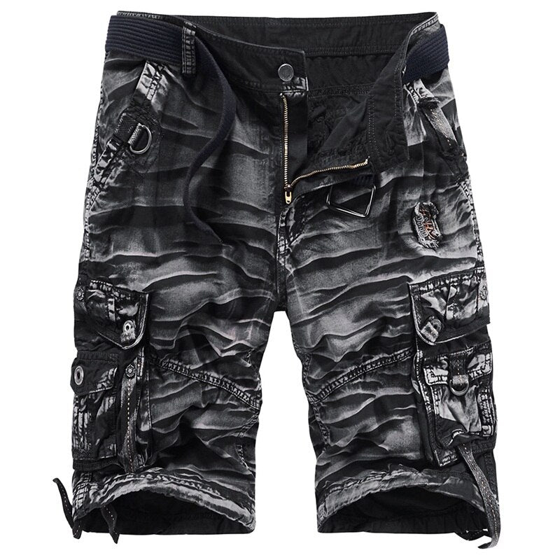 Men Camouflage Shorts Summer Cotton Loose Multi-pocket Thin Casual Special Forces Wear-resistant Training Shorts