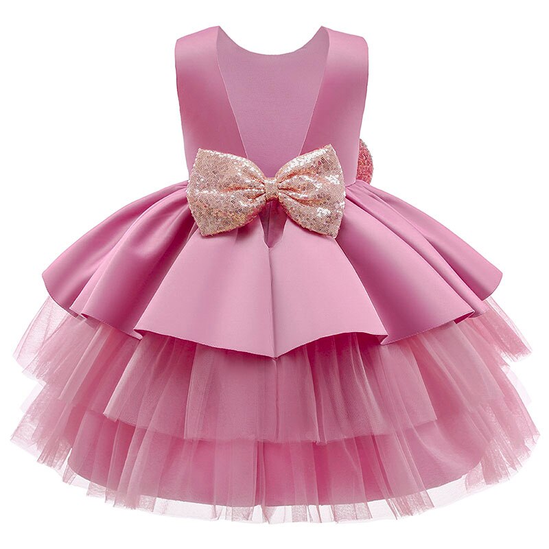 Kids Evening Dresses Formal Cake Dress For Children Costume Sequin Party Dress Girl Infant Sleeveless