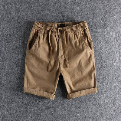 Classic camouflage casual shorts men drawstring, elastic waist, fashionable youth work clothes