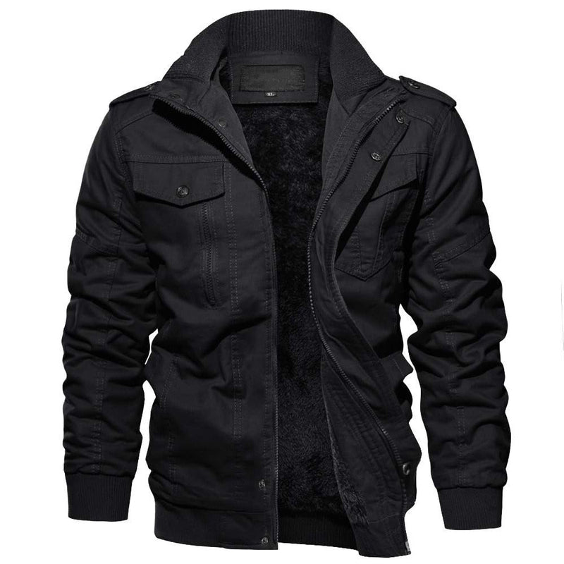 Winter Cotton Coat Mens Warm Thermal Jacket Heavyweight Fleece Parka Windbreaker Windproof Outwear Cargo Coats